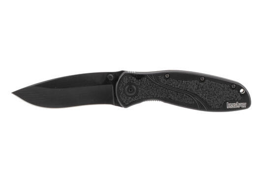 Kershaw Knives Blur in Black has a 3.4" Drop Point Blade with Recurve and Plain Edge